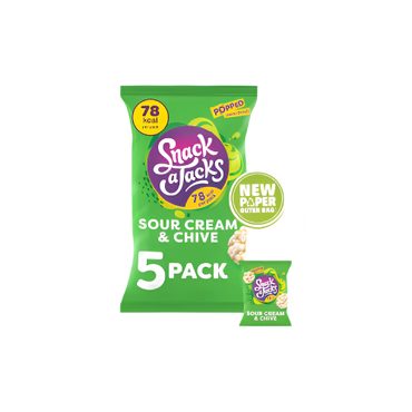 Snack a Jacks Sour Cream & Chive Multipack – 5 Pack of Rice Cake Snacks